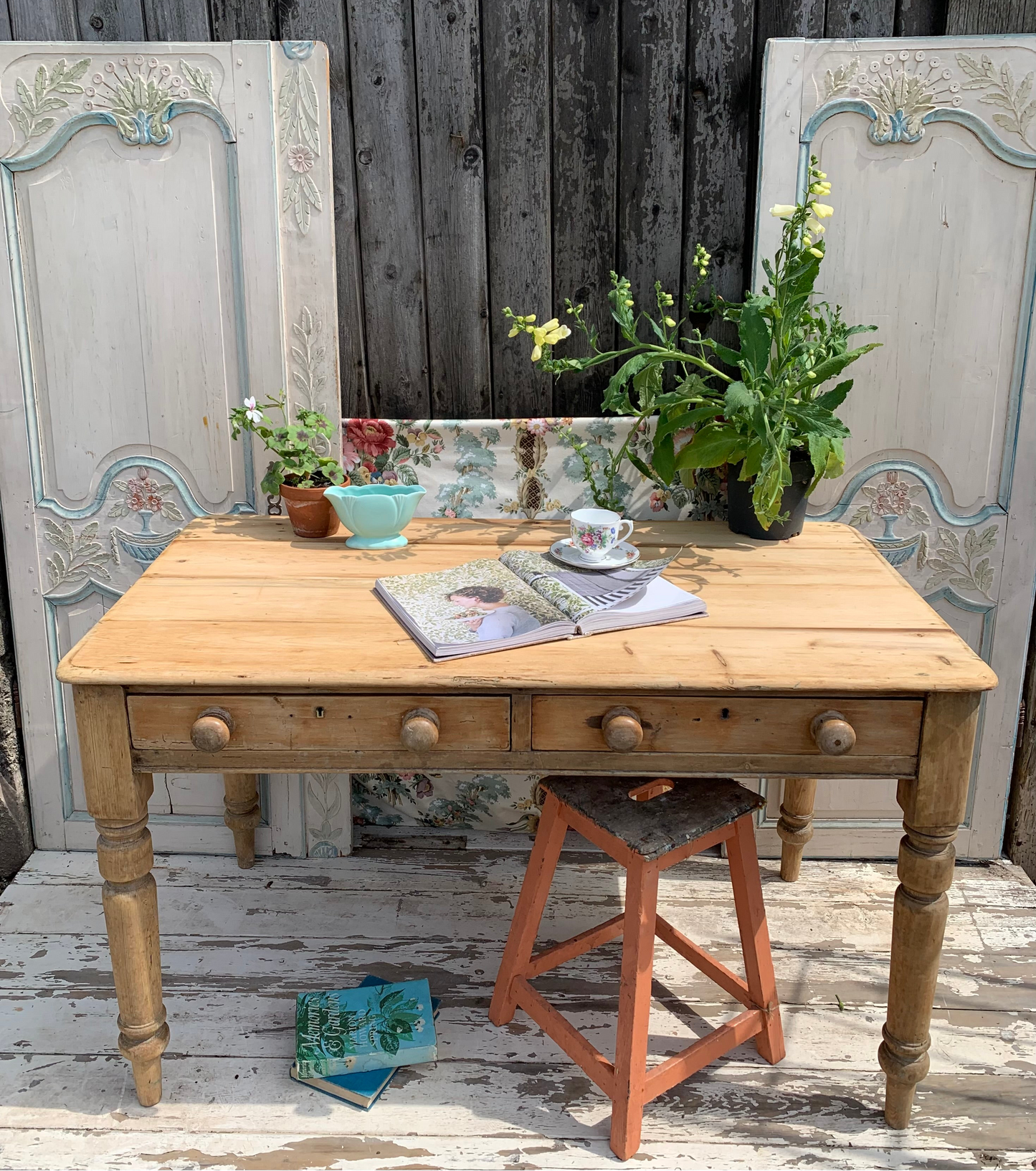 Antique Pine Console Table