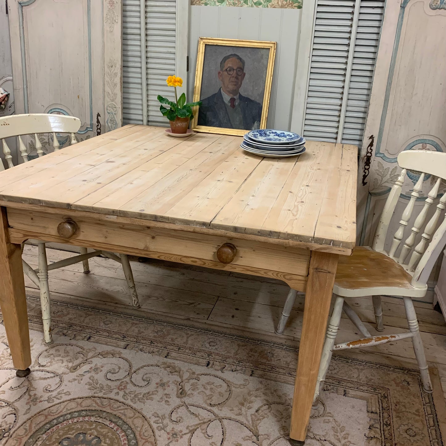 Antique Pine Square Table