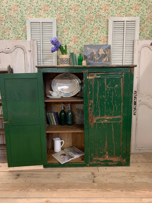 Green Chippy Paint Cupboard