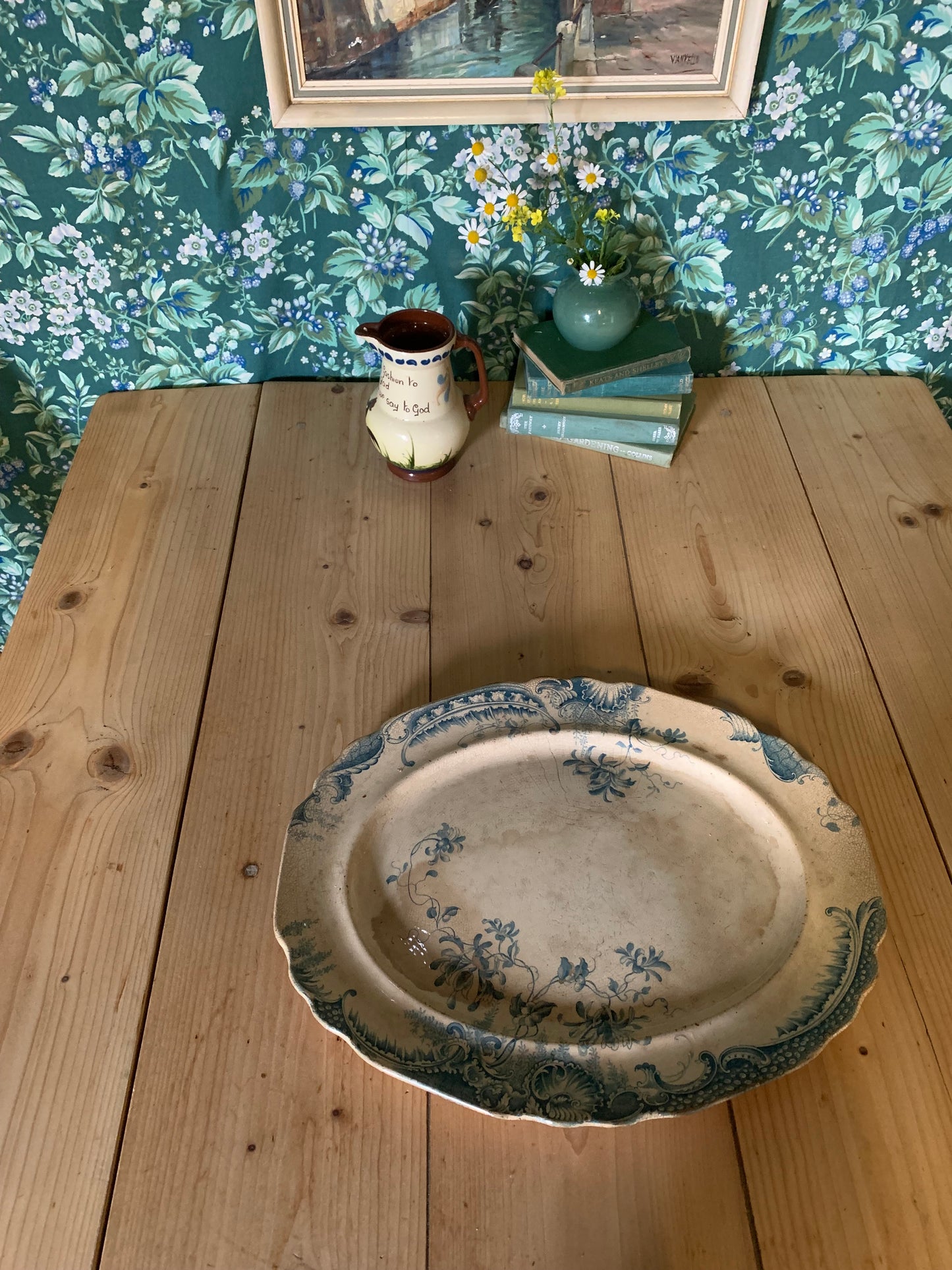 Pine Table with Leaves