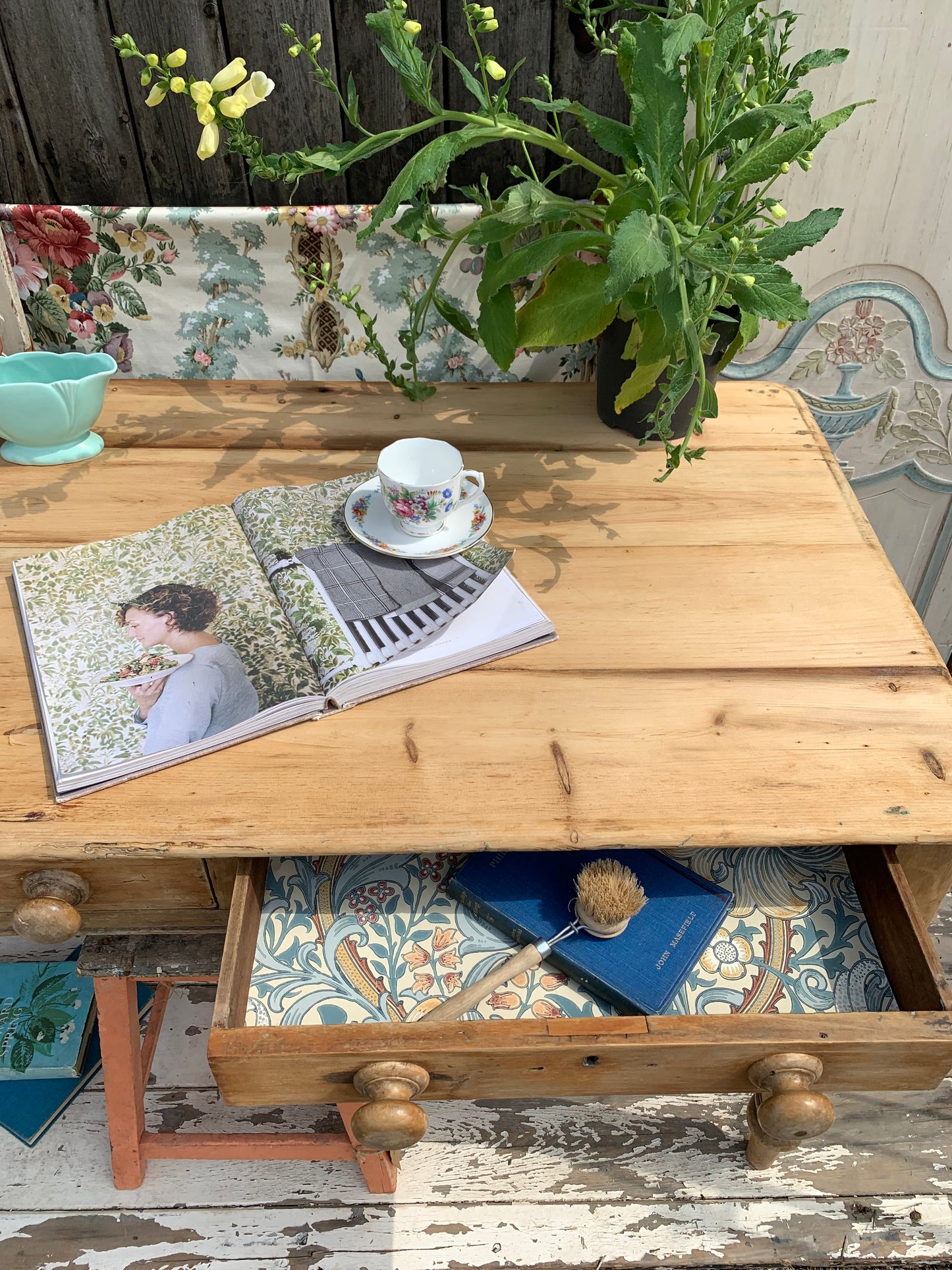 Antique Pine Console Table