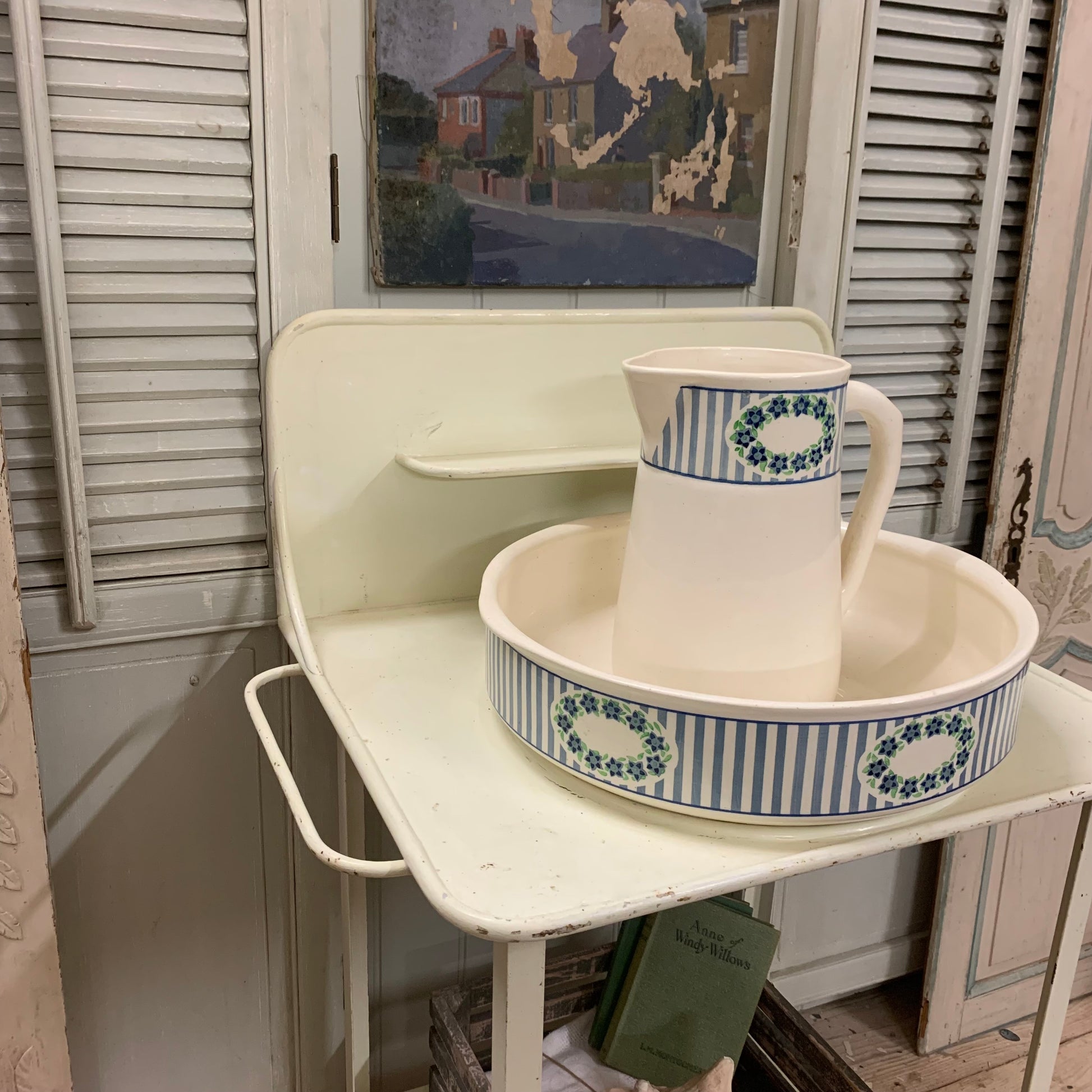 Hungarian Washstand with Jug & Basin - Dovetail Vintage Co