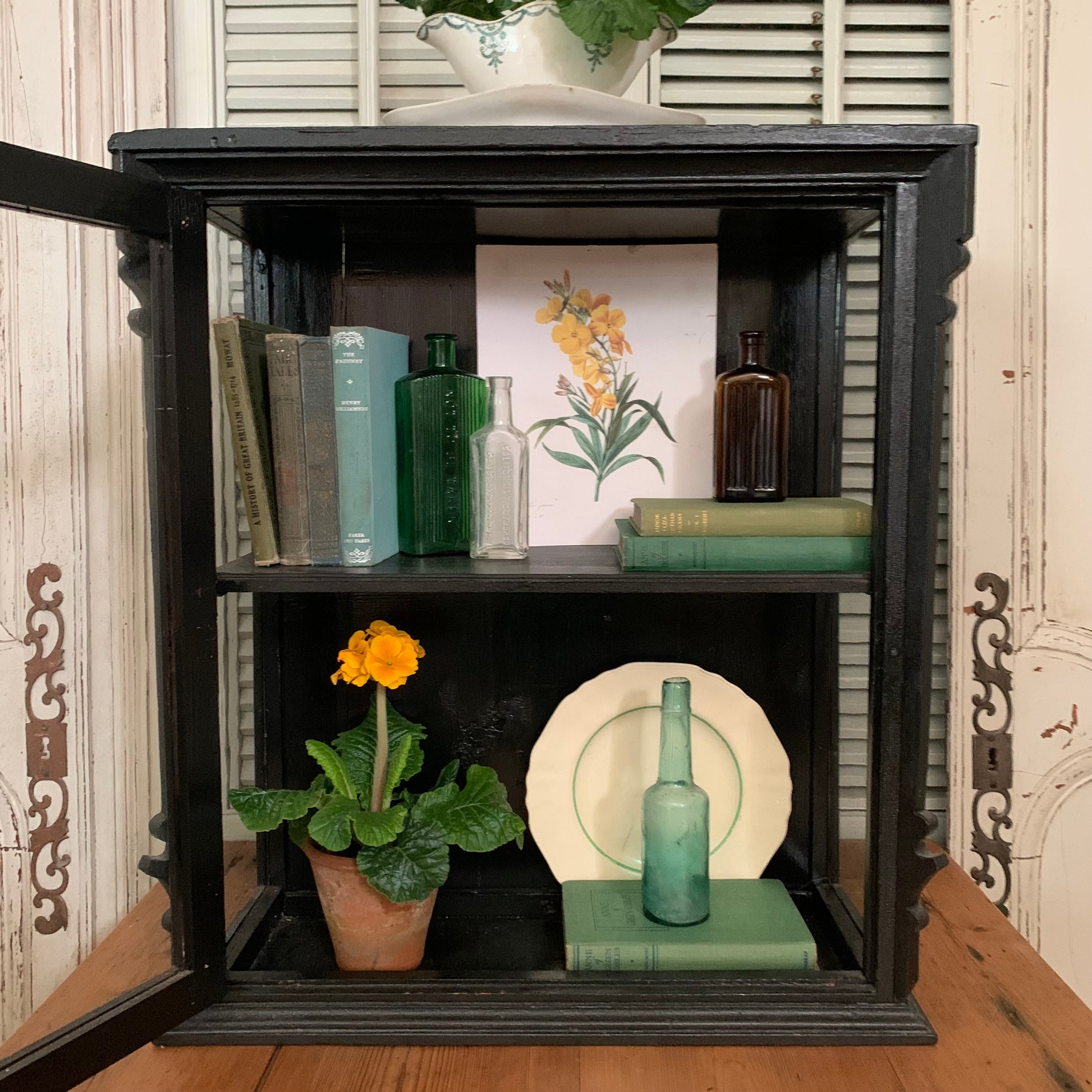 Painted Vintage Glazed Cupboard - Dovetail Vintage Co