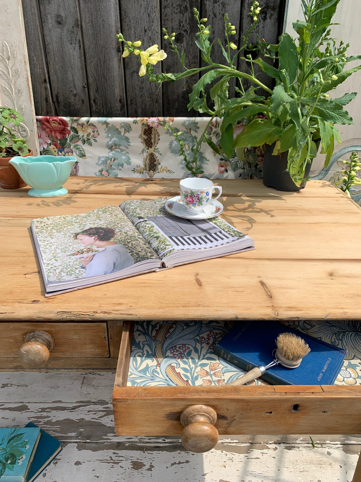 Antique Pine Console Table