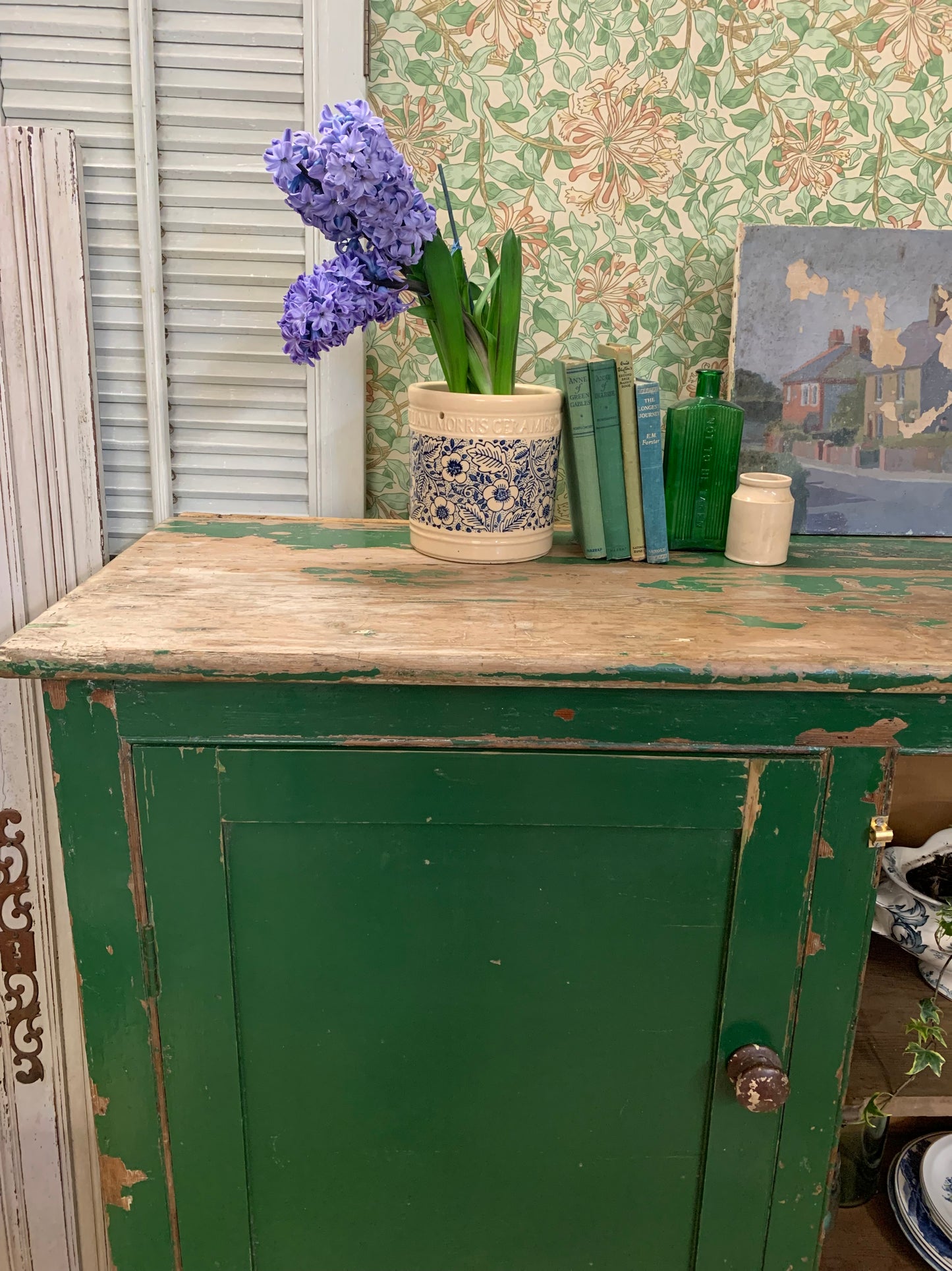 Green Chippy Paint Cupboard