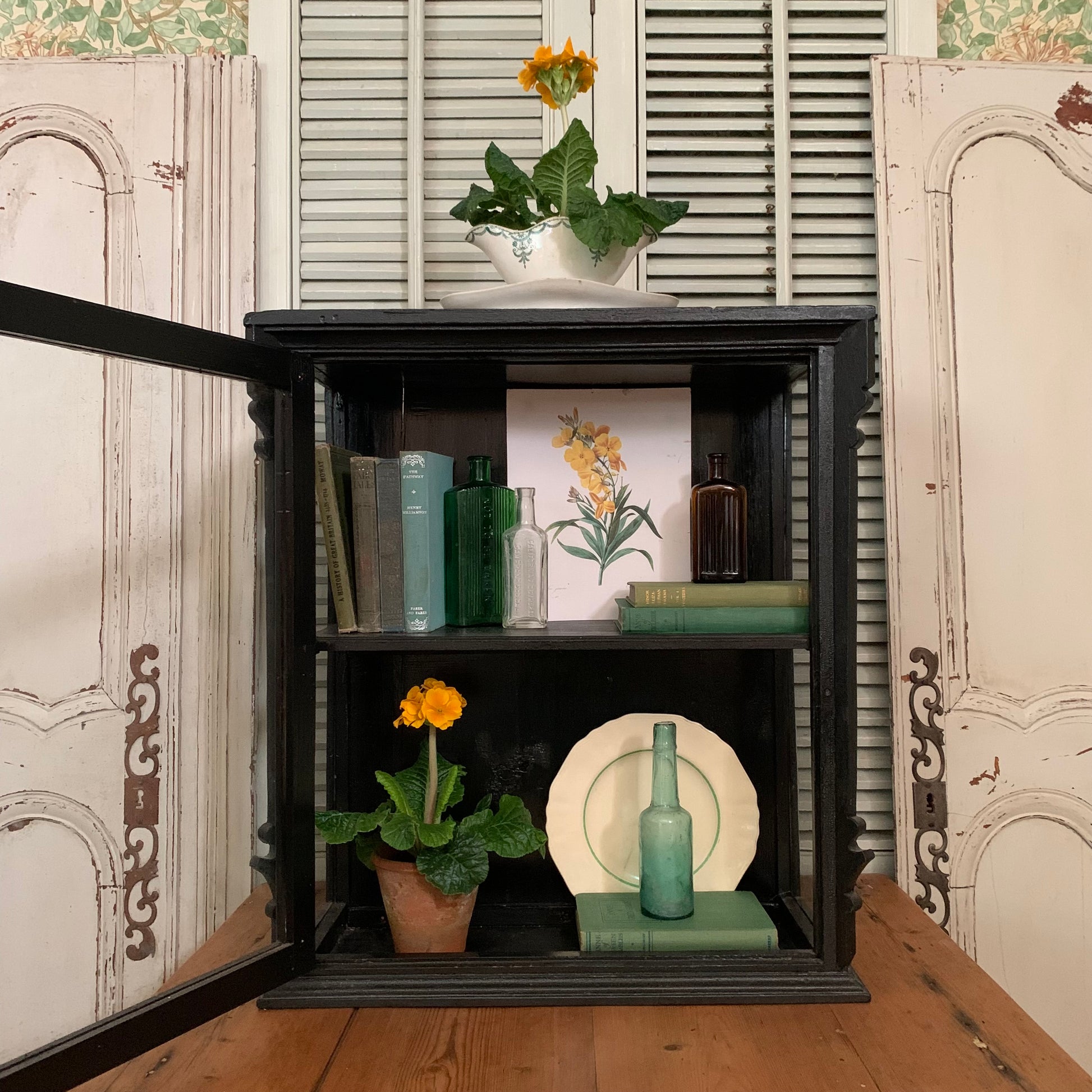 Painted Vintage Glazed Cupboard - Dovetail Vintage Co