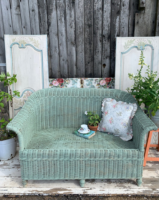 Wicker two seater sofa