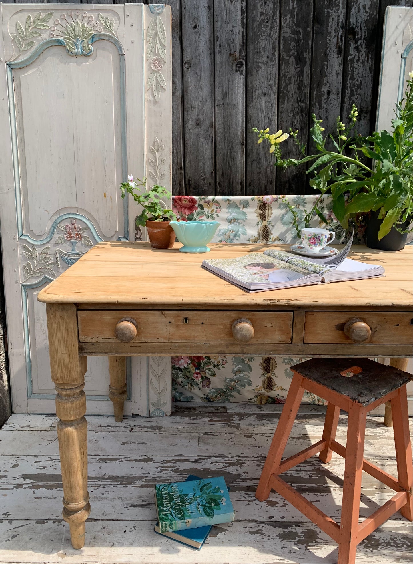 Antique Pine Console Table