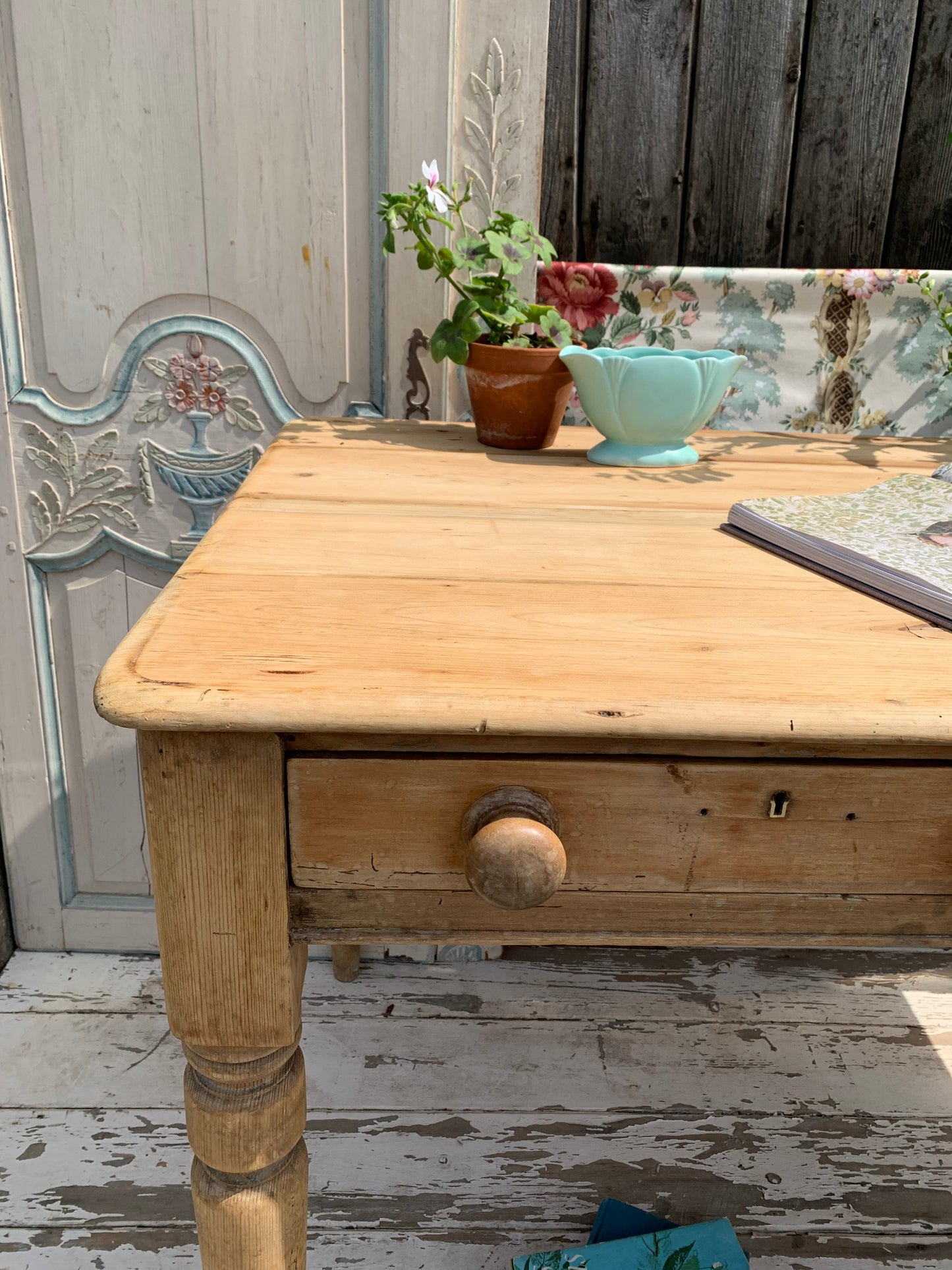 Antique Pine Console Table