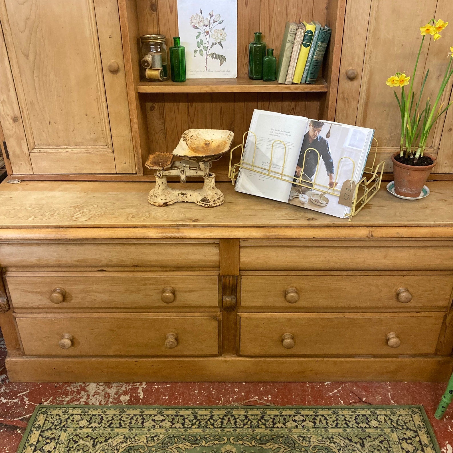 Large Vintage Antique Pine Dresser - Dovetail Vintage Co