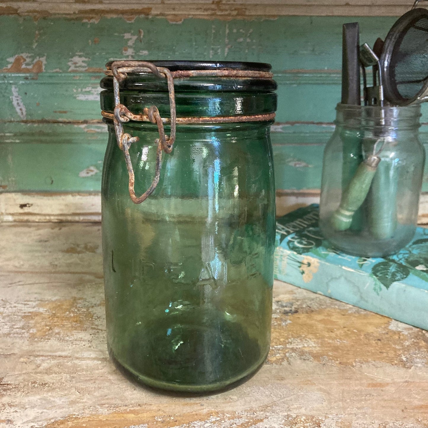 Small Vintage French Storage Jar - Dovetail Vintage Co