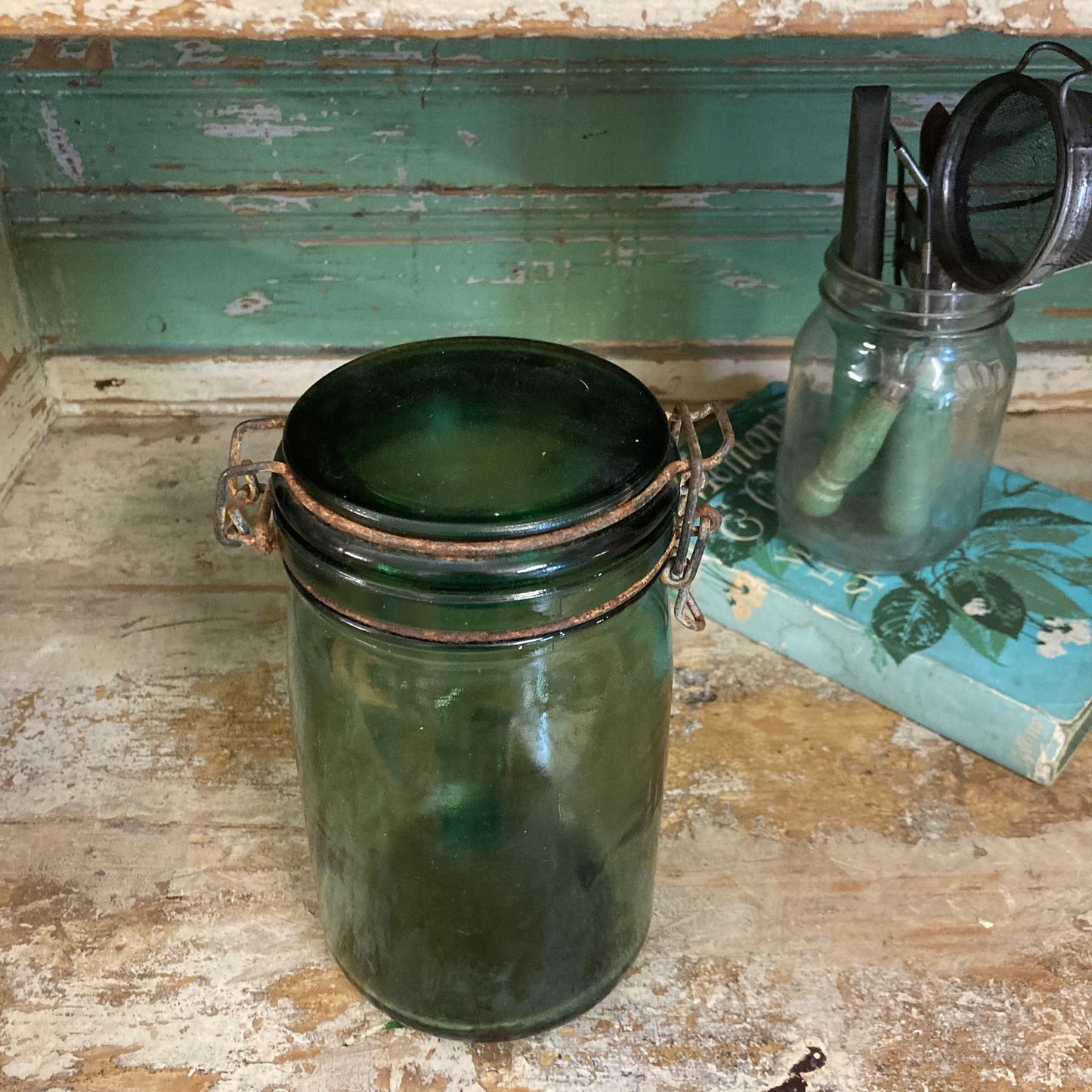 Small Vintage French Storage Jar - Dovetail Vintage Co