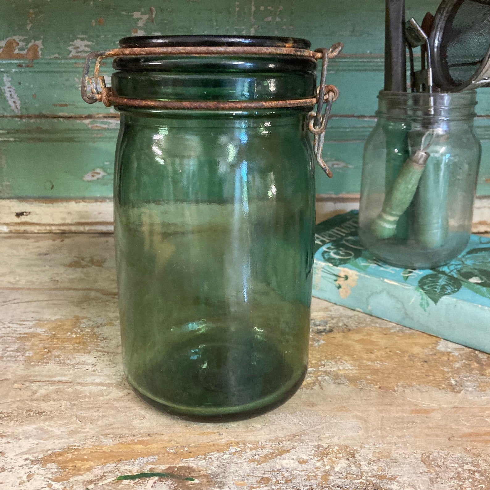 Small Vintage French Storage Jar - Dovetail Vintage Co