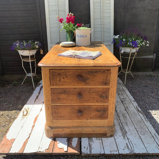 Vintage Antique Pine Kitchen Island - Dovetail Vintage Co