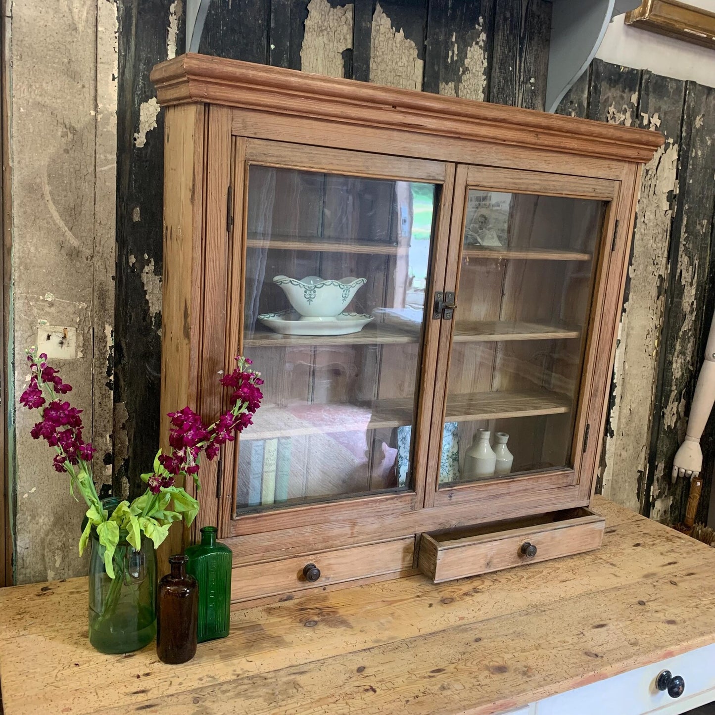 Vintage Glazed Cupboard - Dovetail Vintage Co