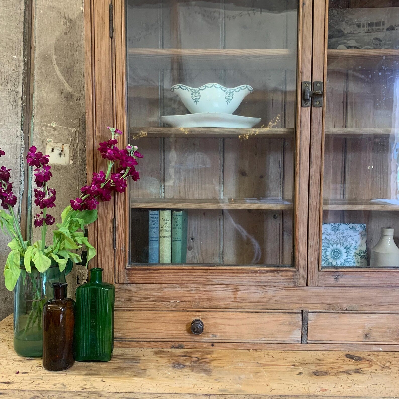 Vintage Glazed Cupboard - Dovetail Vintage Co