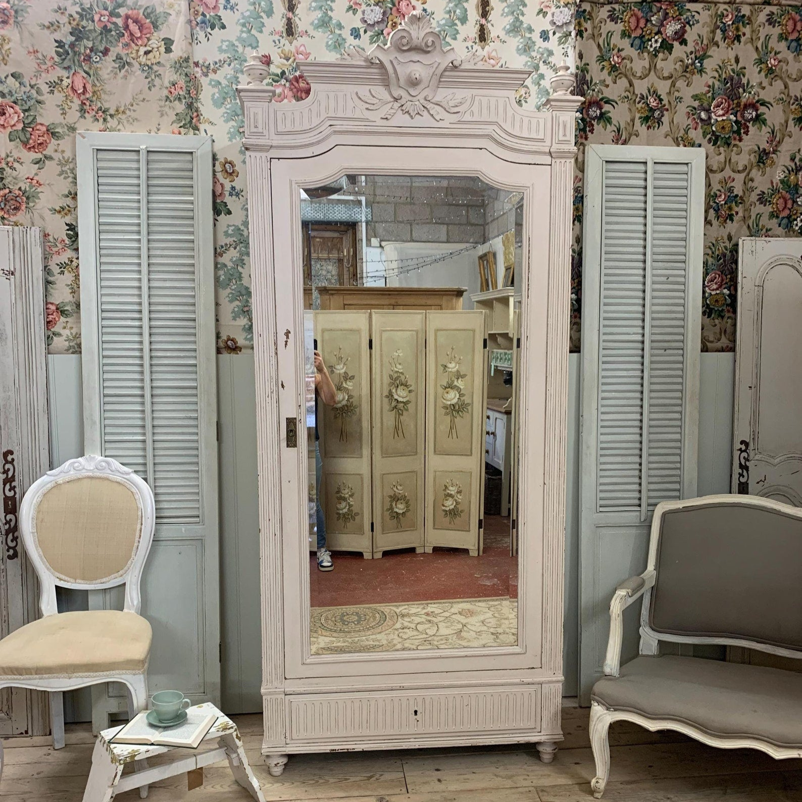 Vintage French Single Armoire - Dovetail Vintage Co