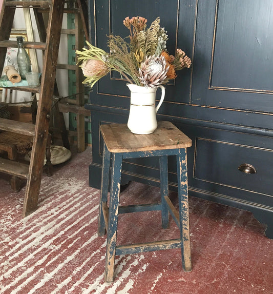 Vintage Chippy Paint Stool - Dovetail Vintage Co