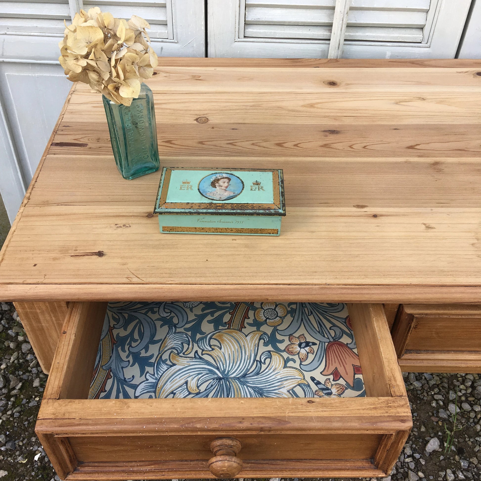 Vintage Antique Pine Console - Dovetail Vintage Co