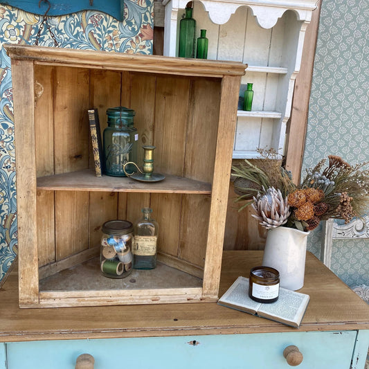 Antique Pine Corner Cabinet - Dovetail Vintage Co