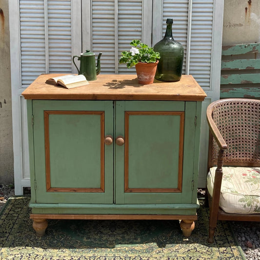 Vintage Green Painted Cupboard - Dovetail Vintage Co