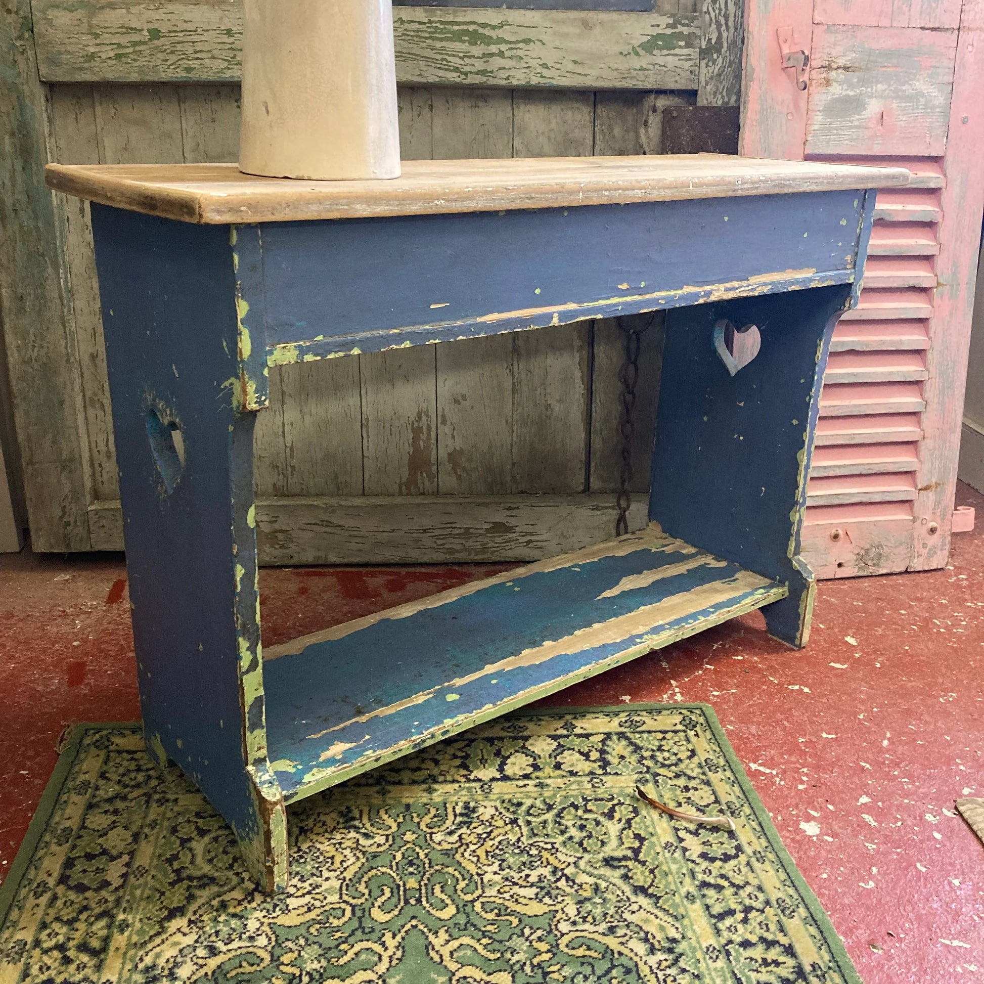 Vintage Chippy Paint Bench - Dovetail Vintage Co