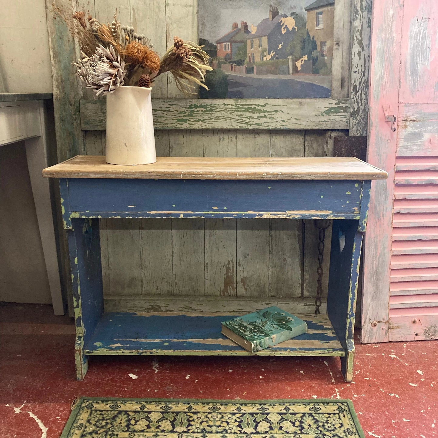 Vintage Chippy Paint Bench - Dovetail Vintage Co