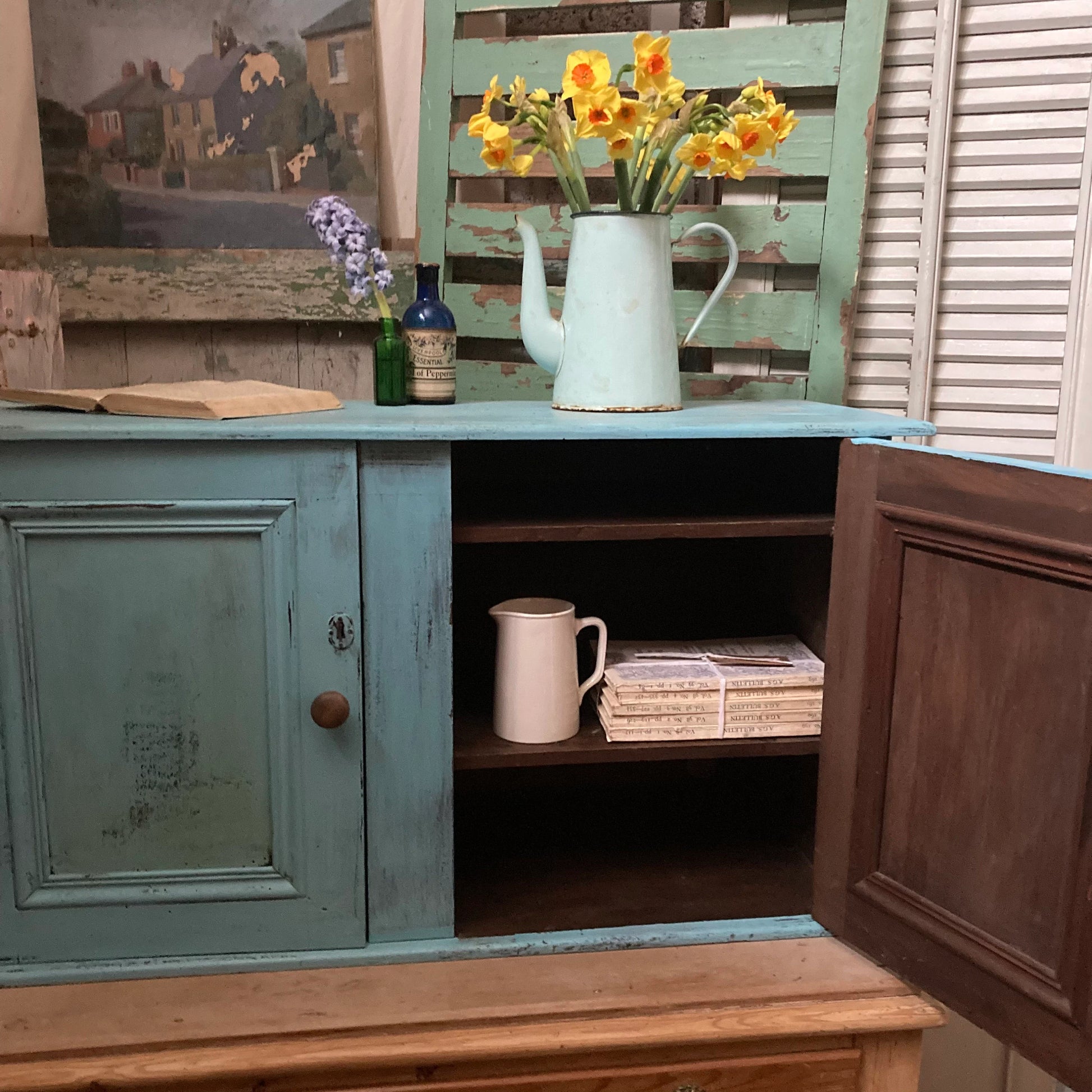 Vintage Painted Cupboard - Dovetail Vintage Co