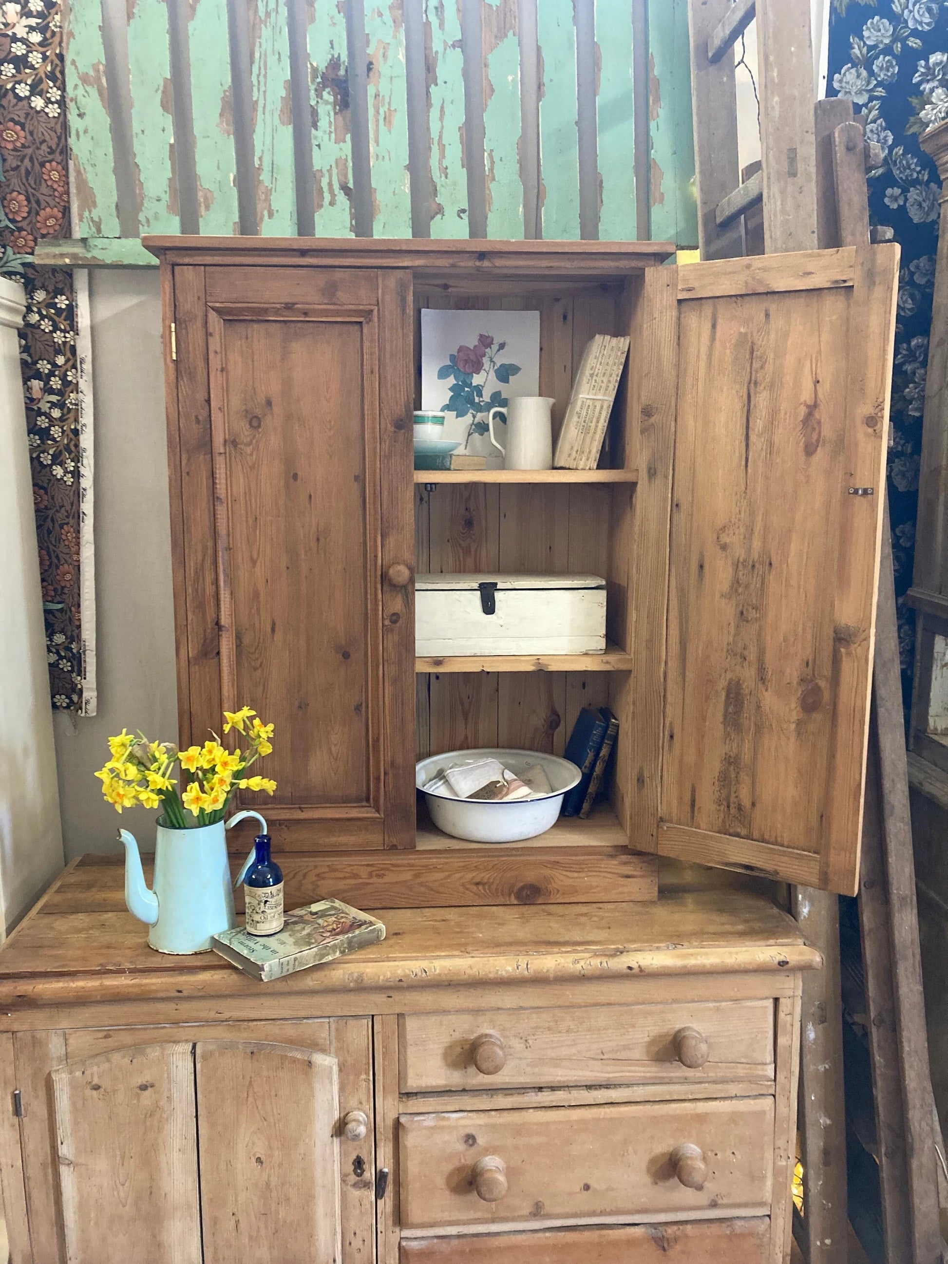 Vintage Pine Cupboard - Dovetail Vintage Co