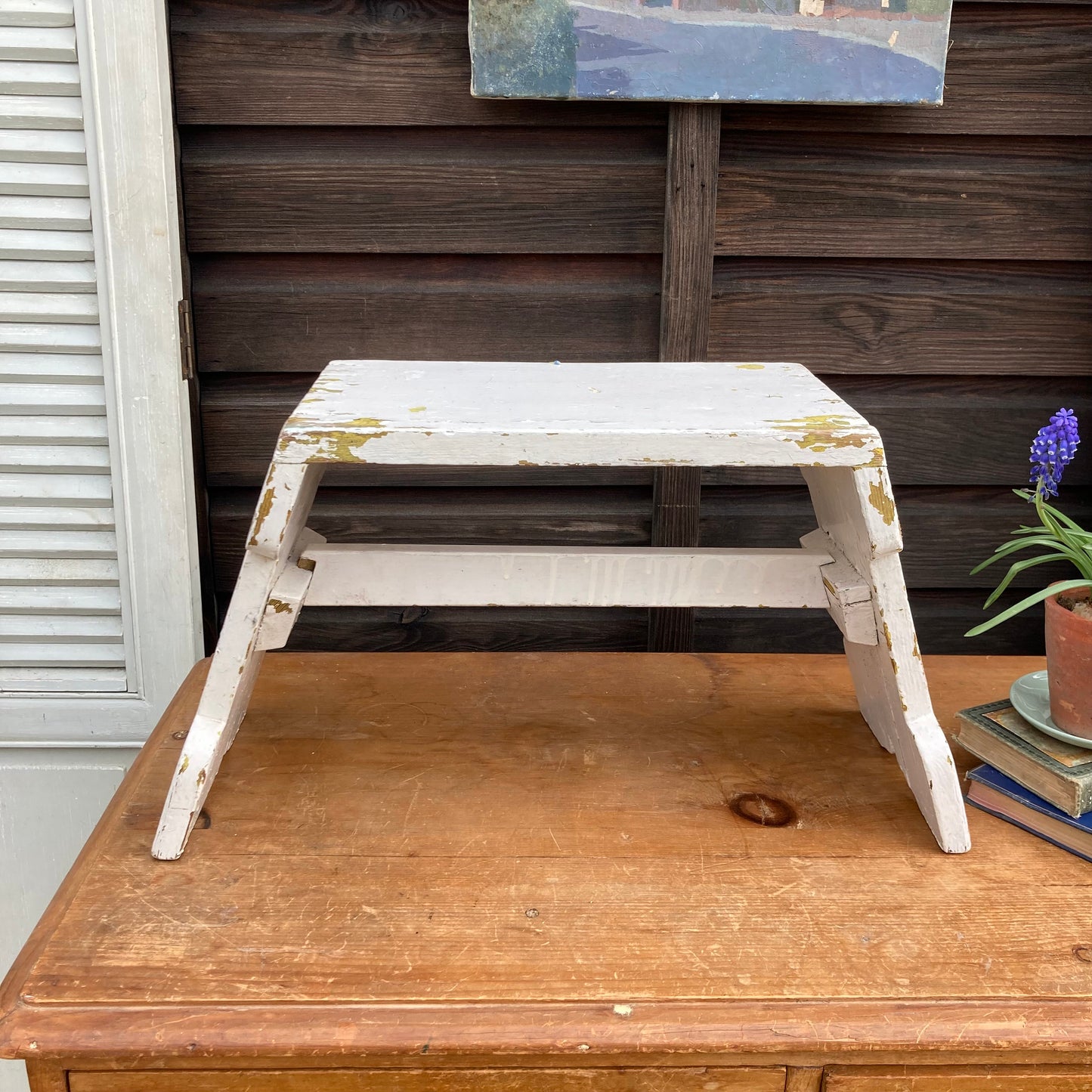 Vintage Chippy Paint Stool - Dovetail Vintage Co